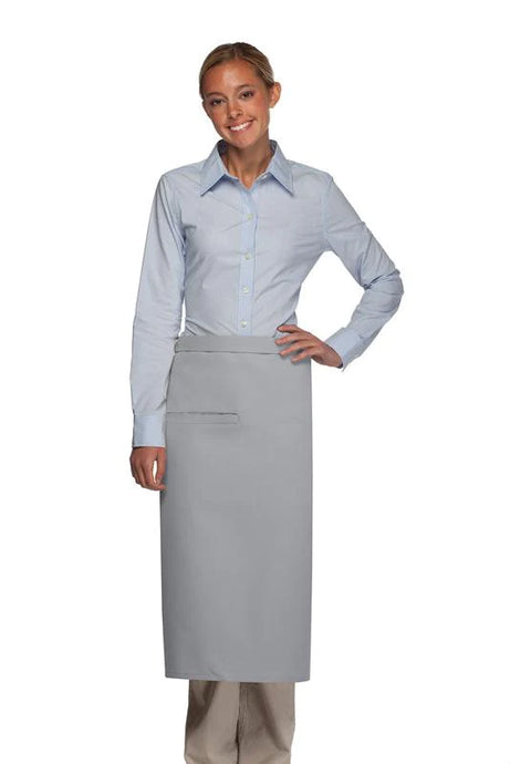 Cardi / DayStar Silver Full Bistro Apron (1 Inset Pocket)