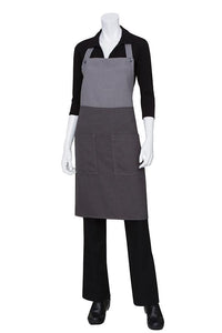 Chef Works Frost & Grey Soho Contrast Bib Apron