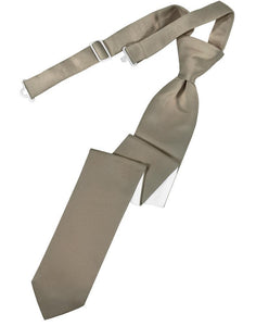 Cardi Pre-Tied Stone Luxury Satin Skinny Necktie