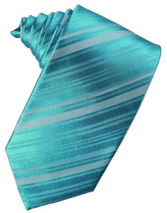Cardi Turquoise Striped Silk Necktie