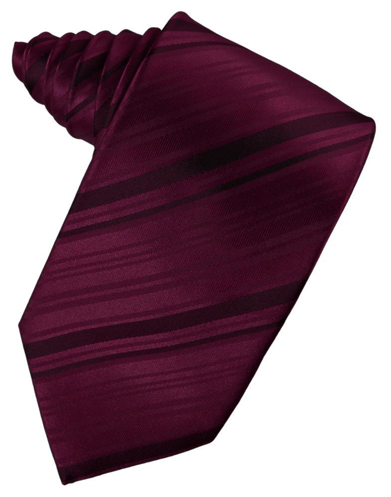 Cardi Wine Striped Silk Necktie