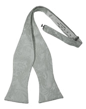 Load image into Gallery viewer, Cristoforo Cardi Self Tie Platinum Paisley Silk Bow Tie