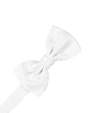 Load image into Gallery viewer, Cristoforo Cardi Pre-Tied White Paisley Silk Bow Tie