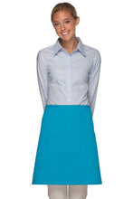 Load image into Gallery viewer, Cardi / DayStar Turquoise Half Bistro Apron (2 Patch Pockets)