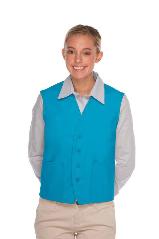 Cardi / DayStar Turquoise 4-Button Unisex Vest with 2 Pockets