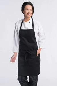 Uncommon Threads Black Bib Adjustable Apron (2 Patch Pockets)