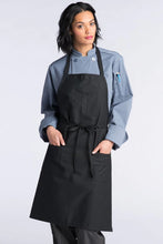 Load image into Gallery viewer, Uncommon Threads Black Bib Apron (3 Patch Pocket)