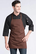 Load image into Gallery viewer, Uncommon Threads Brown Bib Adjustable Apron (No Pockets)