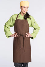 Load image into Gallery viewer, Uncommon Threads Brown Bib Apron (3 Patch Pocket)