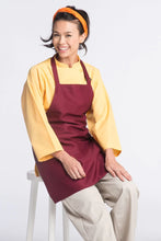 Load image into Gallery viewer, Uncommon Threads Burgundy Bib Adjustable Apron (No Pockets)