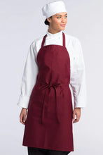 Load image into Gallery viewer, Uncommon Threads Burgundy Bib Apron (No Pockets)