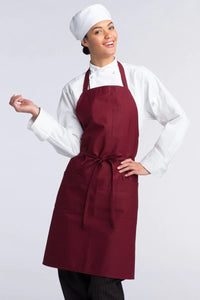 Uncommon Threads Burgundy Bib Apron (3 Patch Pocket)