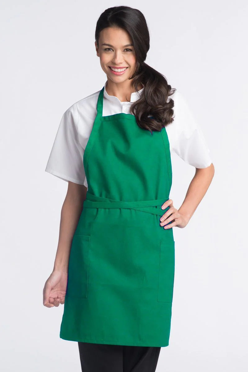 Uncommon Threads Kelly Green Bib Adjustable Apron (2 Patch Pockets)