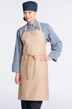 Load image into Gallery viewer, Uncommon Threads Khaki Bib Apron (3 Patch Pocket)