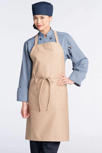 Uncommon Threads Khaki Bib Apron (3 Patch Pocket)