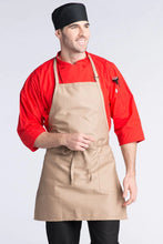 Load image into Gallery viewer, Uncommon Threads Khaki Bib Adjustable Apron (2 Patch Pocket)