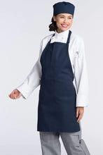 Load image into Gallery viewer, Uncommon Threads Navy Bib Adjustable Apron (2 Patch Pocket)
