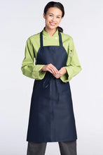 Load image into Gallery viewer, Uncommon Threads Navy Bib Apron (No Pockets)