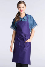Load image into Gallery viewer, Uncommon Threads Purple Bib Apron (3 Patch Pocket)