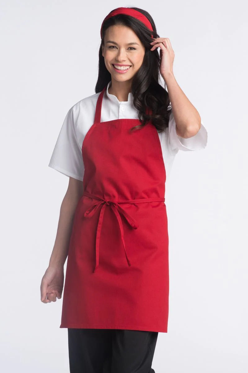 Uncommon Threads Red Bib Adjustable Apron (No Pockets)