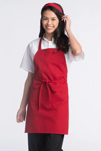 Load image into Gallery viewer, Uncommon Threads Red Bib Adjustable Apron (No Pockets)