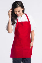 Load image into Gallery viewer, Uncommon Threads Red Bib Adjustable Apron (3 Pockets)