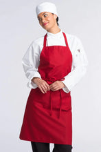 Load image into Gallery viewer, Uncommon Threads Red Bib Apron (No Pockets)
