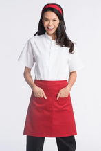 Load image into Gallery viewer, Uncommon Threads Red Half Bistro Apron (2 Pockets)
