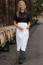 Load image into Gallery viewer, Uncommon Threads White Bar Apron (No Pockets)