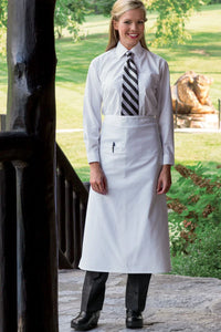 Uncommon Threads White Full Bistro Apron (1 Inset Pocket)