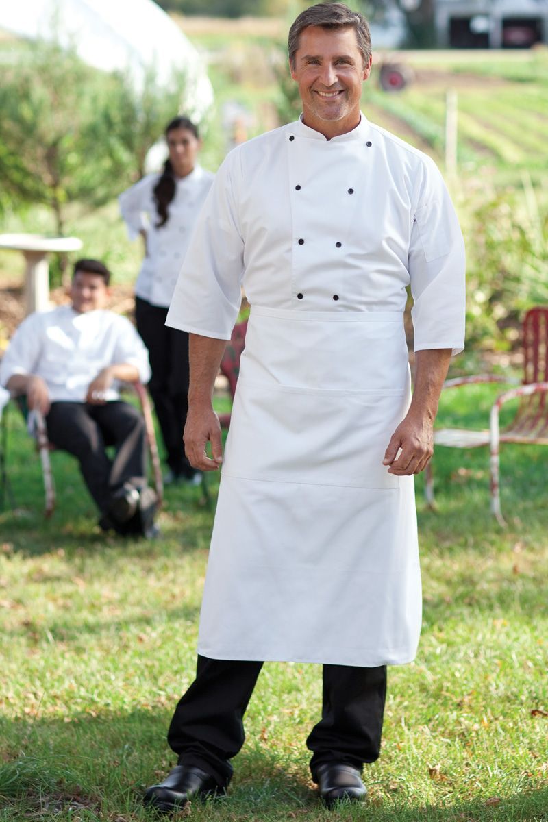 Uncommon Threads White Reversible Full Bistro Apron (3 Pockets)