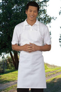 Uncommon Threads White Mid-Length Bib Apron (No Pockets)