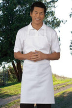 Load image into Gallery viewer, Uncommon Threads White Mid-Length Bib Apron (No Pockets)