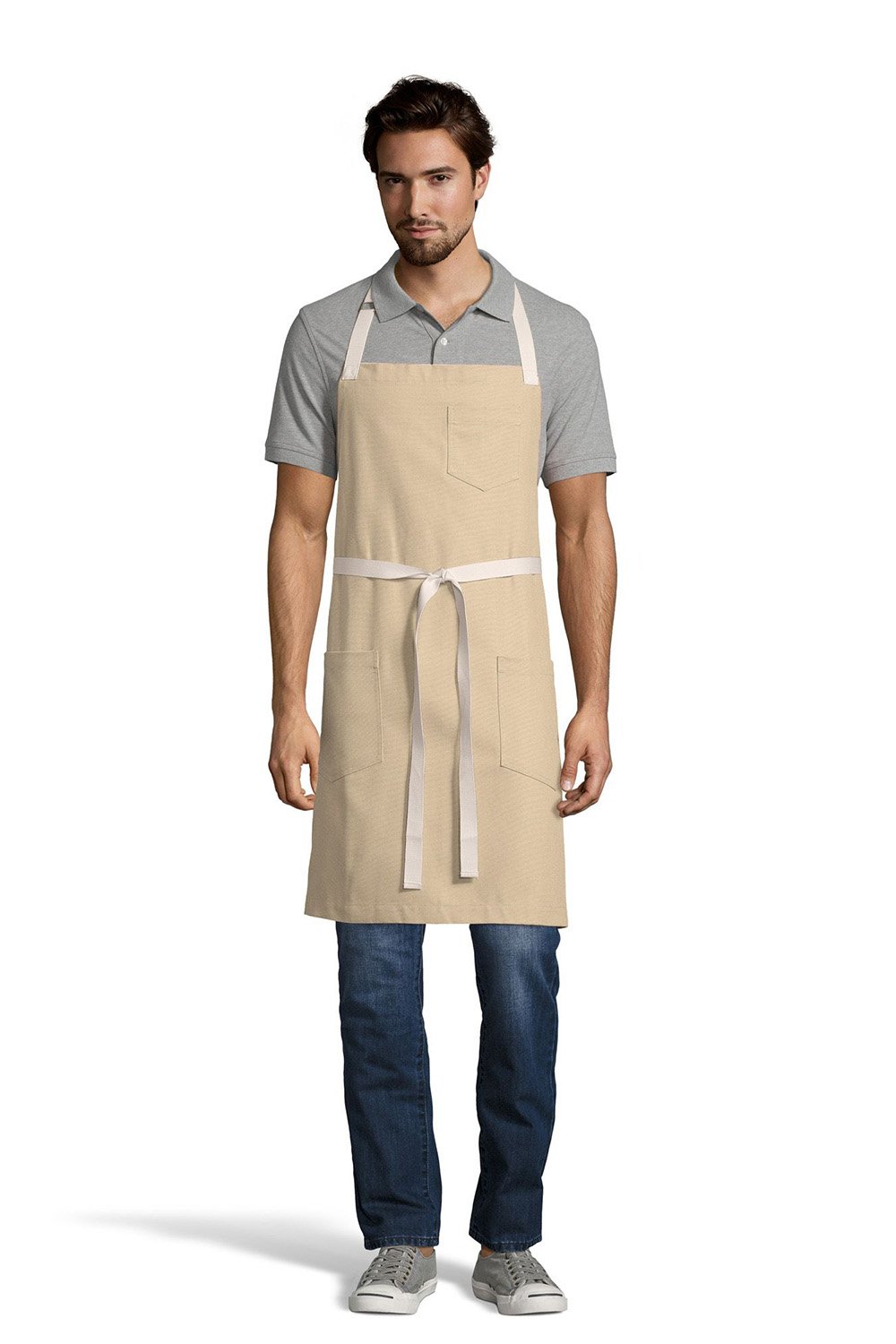 UT Black Collection Light Beige Vibe Bib Apron