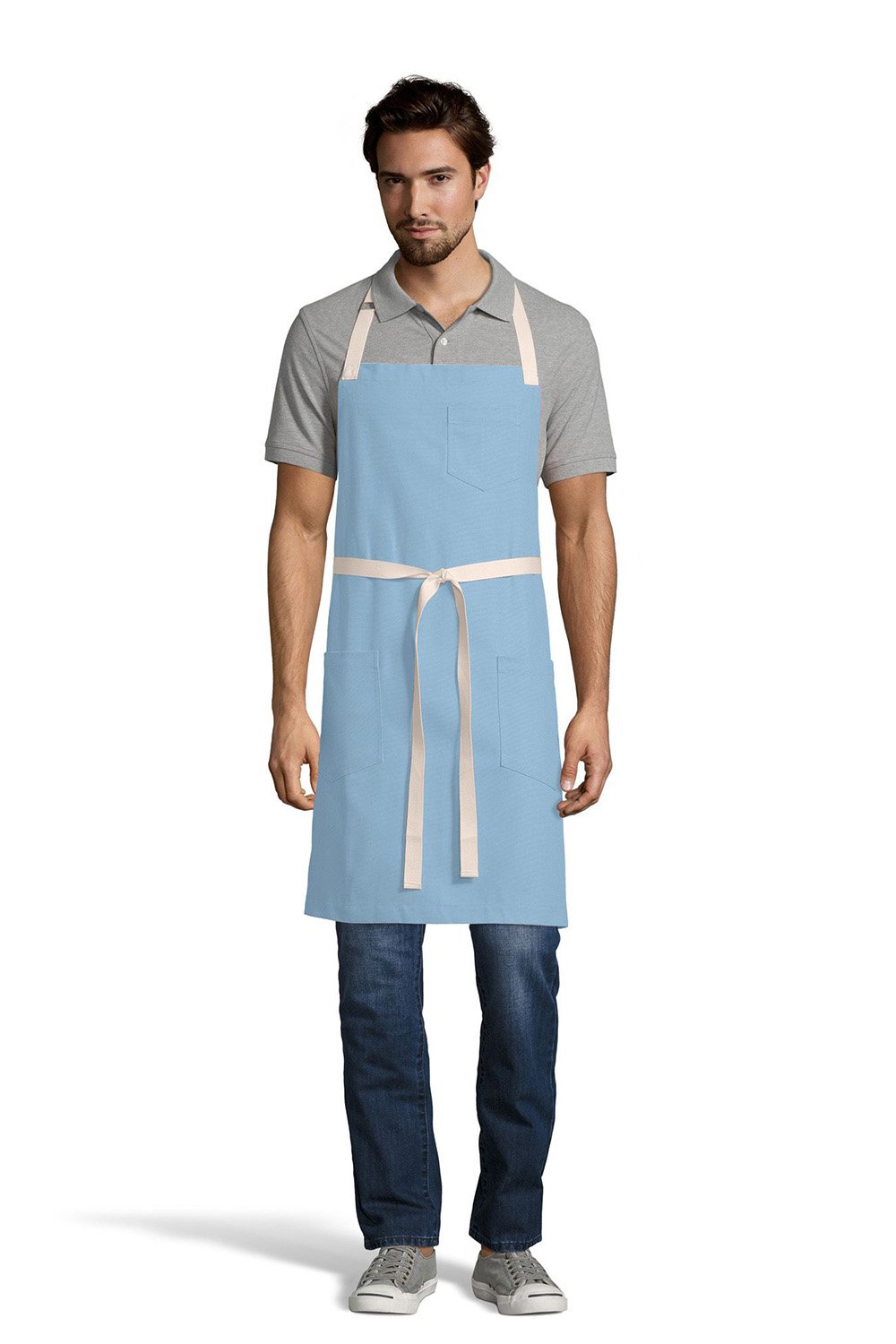 UT Black Collection Sky Blue Vibe Bib Apron