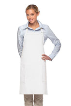Load image into Gallery viewer, Cardi / DayStar White Deluxe Bib Adjustable Apron (2 Patch Pockets)