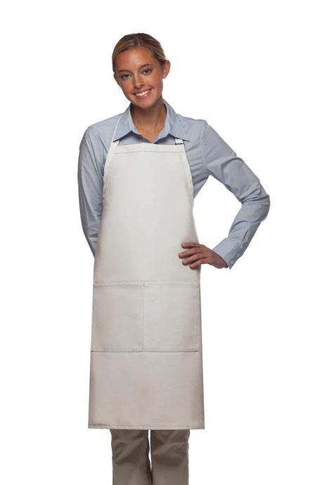 Cardi / DayStar White Deluxe Butcher Adjustable Apron (2 Pockets)