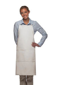 Cardi / DayStar White Deluxe Butcher Adjustable Apron (2 Pockets)