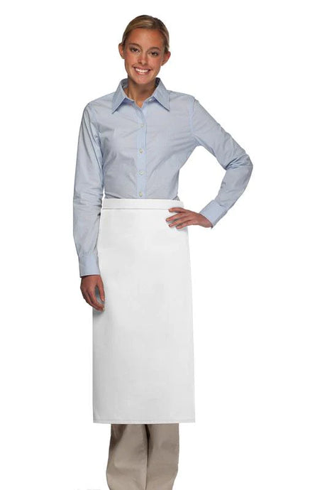 Cardi / DayStar White Full Bistro Apron (No Pockets)