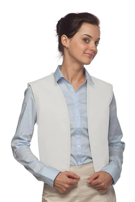 Cardi / DayStar White No Buttons Unisex Vest with No Pockets